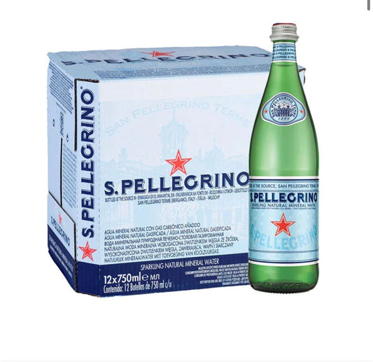 San Pellegrino Sparking Water - 750ml x 12 box Glass Bottle