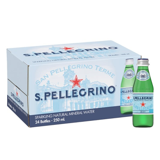San Pellegrino Sparkling Water - 250ml x 24 Box Glass Bottle
