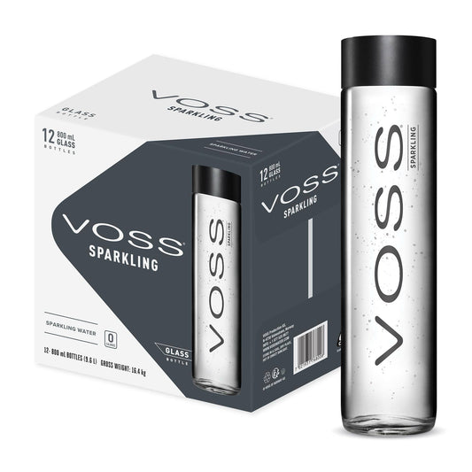 Voss Sparkling Water 800ml X 12 Box Glass bottle