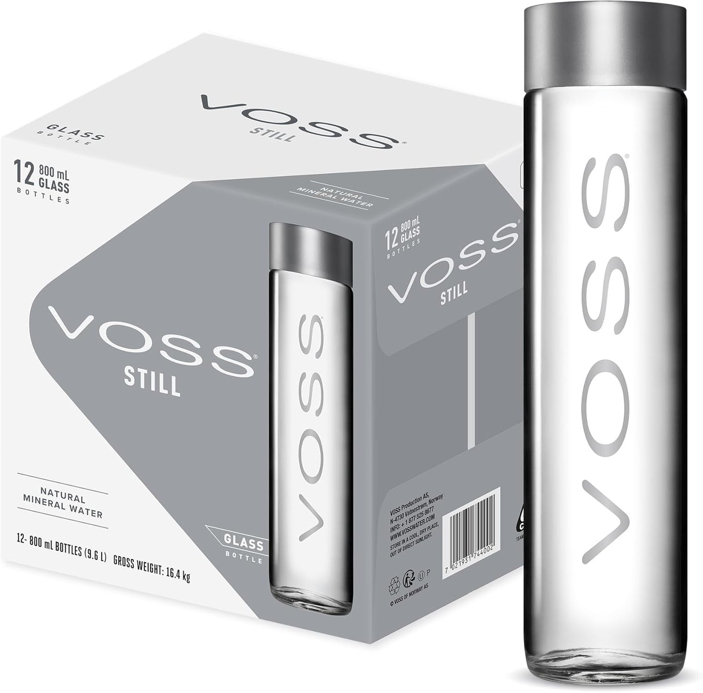 Voss Still Water 800ml X 12 Box Glass bottle